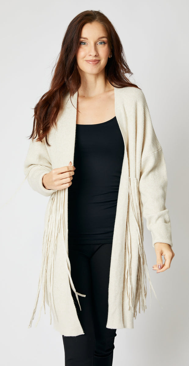 ジャケット・アウター fringe volume cardigan Fringe Cardigan – Jacqueline B Clothing