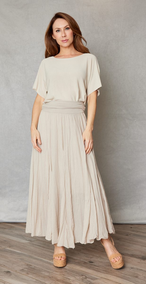 Crinkle Cotton Skirt Jacqueline B Clothing