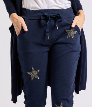 Embellished Star Stretch Pants (Four Colors) - Jacqueline B Clothing