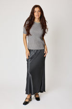 Multi Pearl Neckline Cashmere Mix Sweater Short Sleeve (2 Colors)