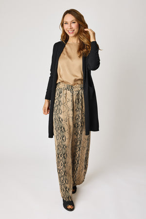 Flowy Satin Snake Pattern Pant