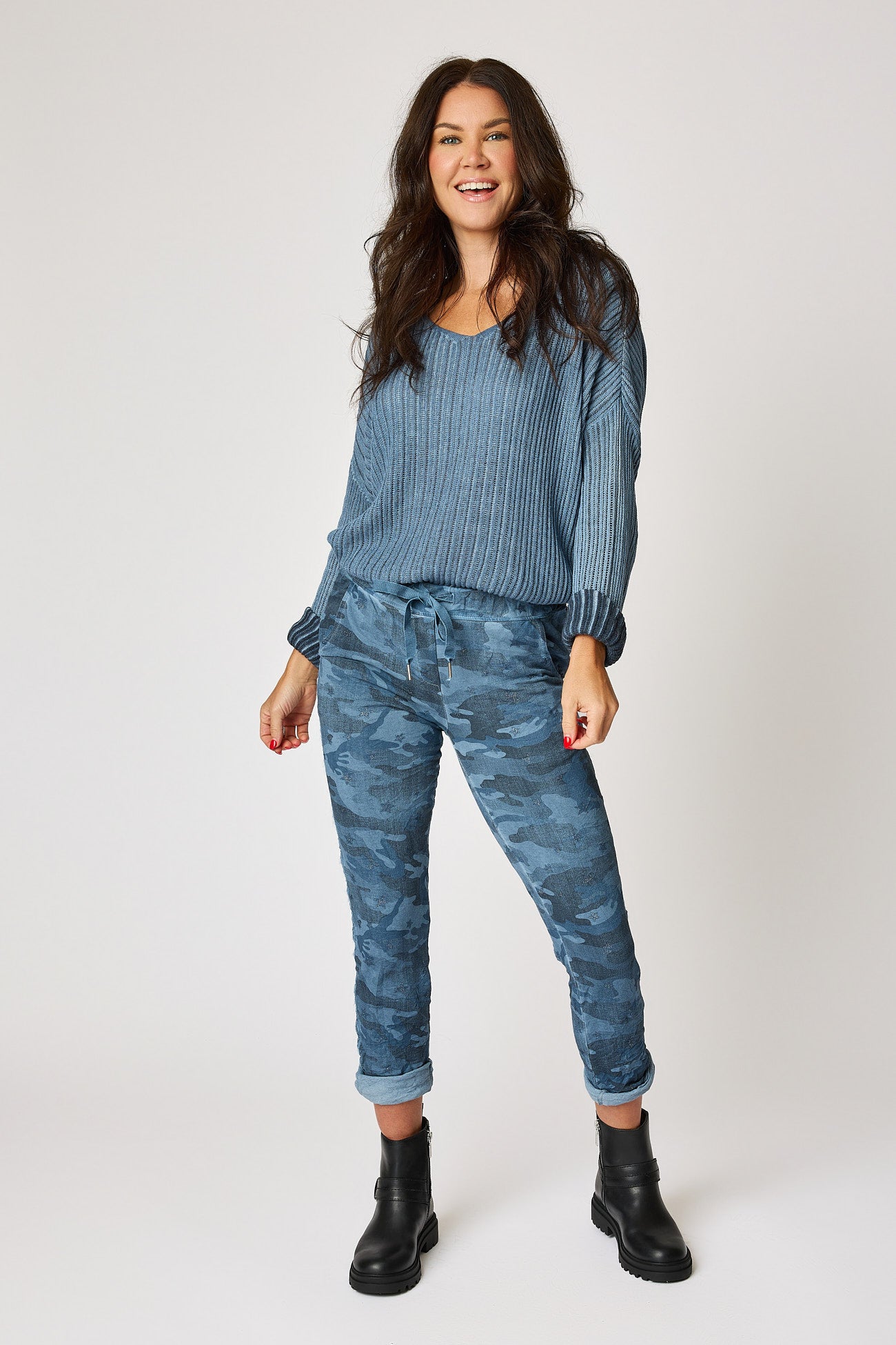 Soft Camo Pants with Mini Stars (10 Colors) - Jacqueline B Clothing