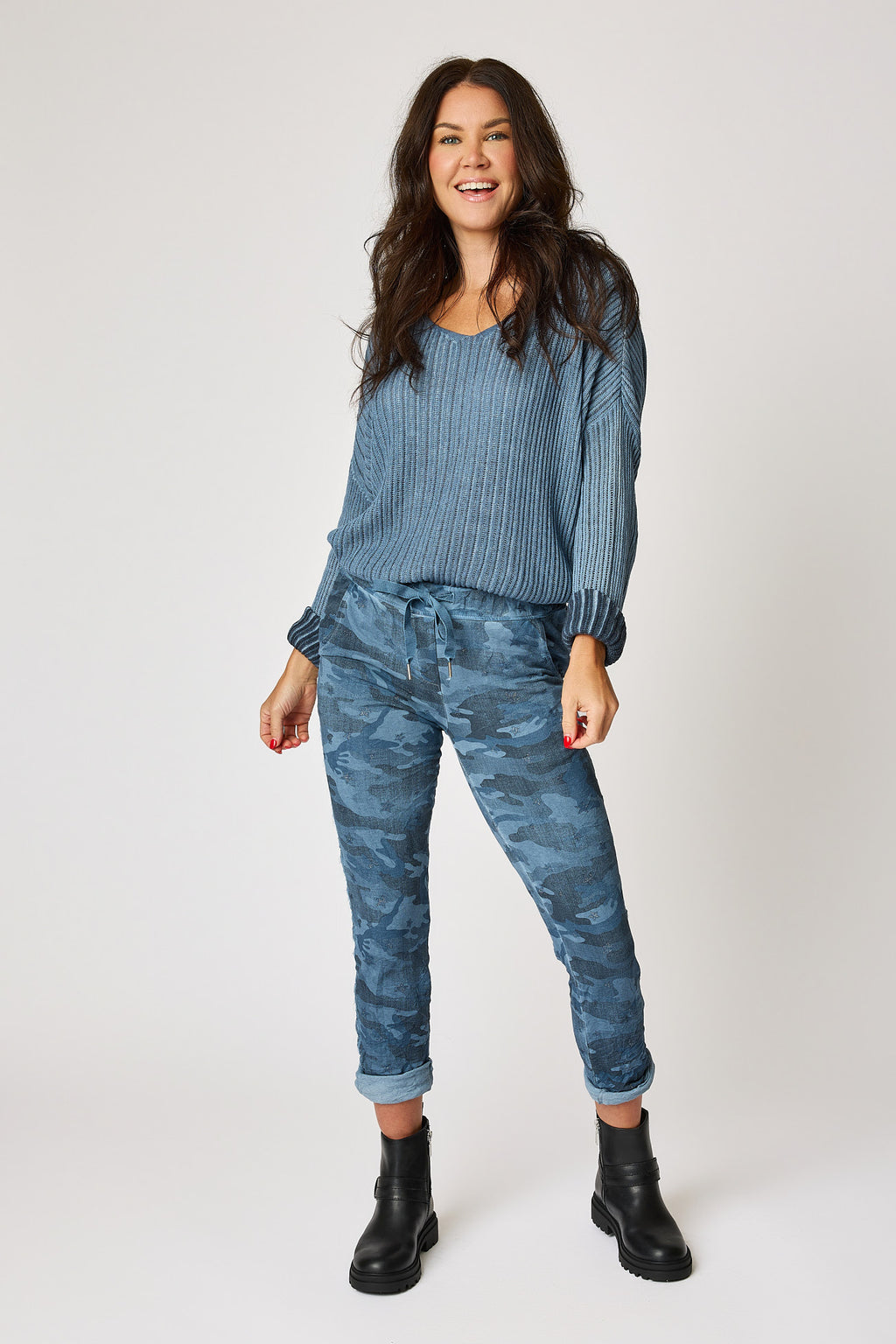 Soft Camo Pants with Mini Stars (10 Colors) - Jacqueline B Clothing