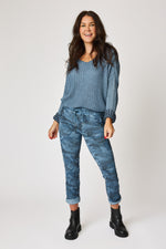Soft Camo Pants with Mini Stars (10 Colors) - Jacqueline B Clothing