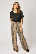 Crew Neck Satin Short Sleeve Blouse (6 Colors)