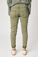 Italian Stretch Satin Trim Vintage Wash Pant (3 Colors)
