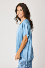 Crew Neck Satin Short Sleeve Blouse (6 Colors)