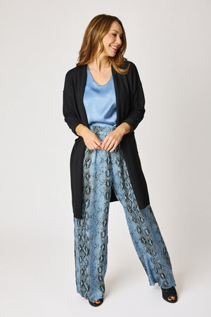 Flowy Satin Snake Pattern Pant