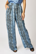 Flowy Satin Snake Pattern Pant