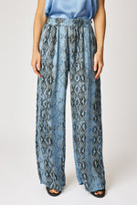 Flowy Satin Snake Pattern Pant