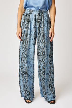 Flowy Satin Snake Pattern Pant