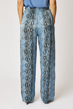 Flowy Satin Snake Pattern Pant