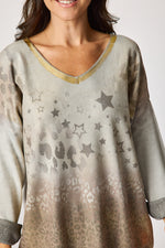 Gold Trim Graffiti Sweater