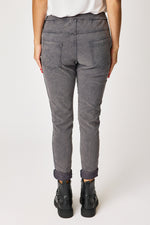 Italian Stretch Satin Trim Vintage Wash Pant (3 Colors)