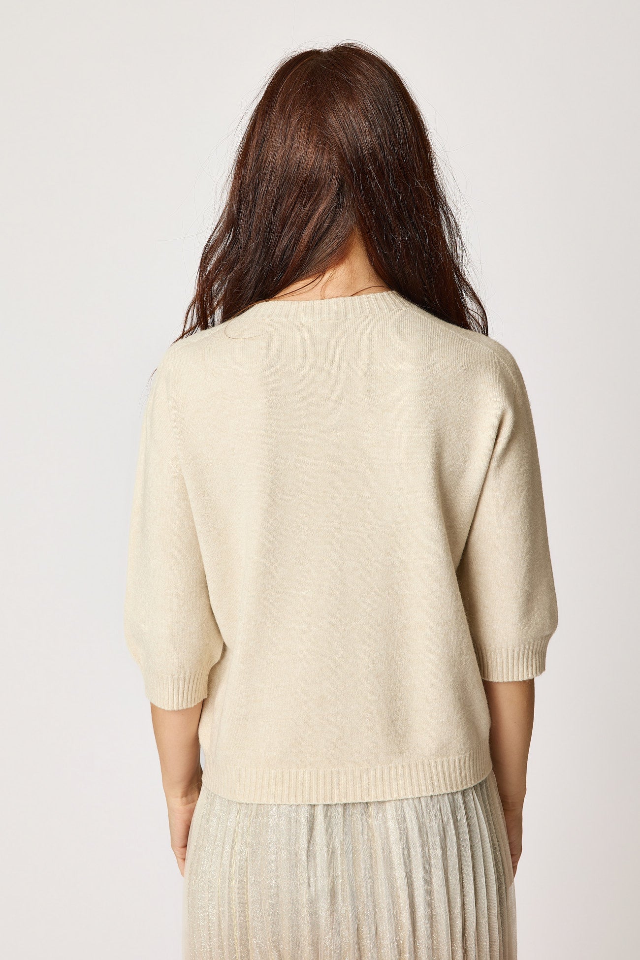 Sweater with Rhinestone Neckline and 3/4 sleeves (3 Colors)