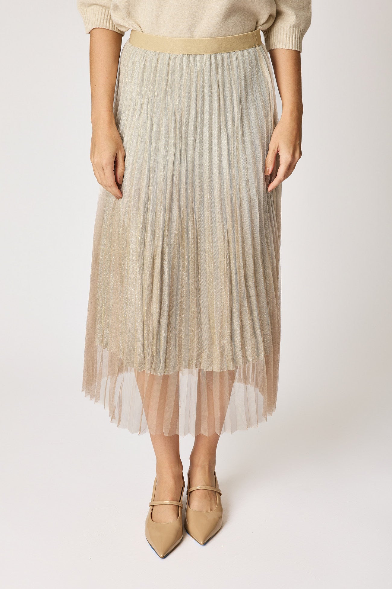 Pleated Glitter Ombre Skirt (3 Colors)