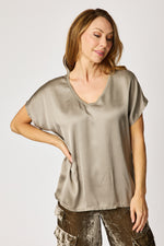 Gold Trim V-Neck Tee