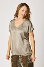 Gold Trim V-Neck Tee