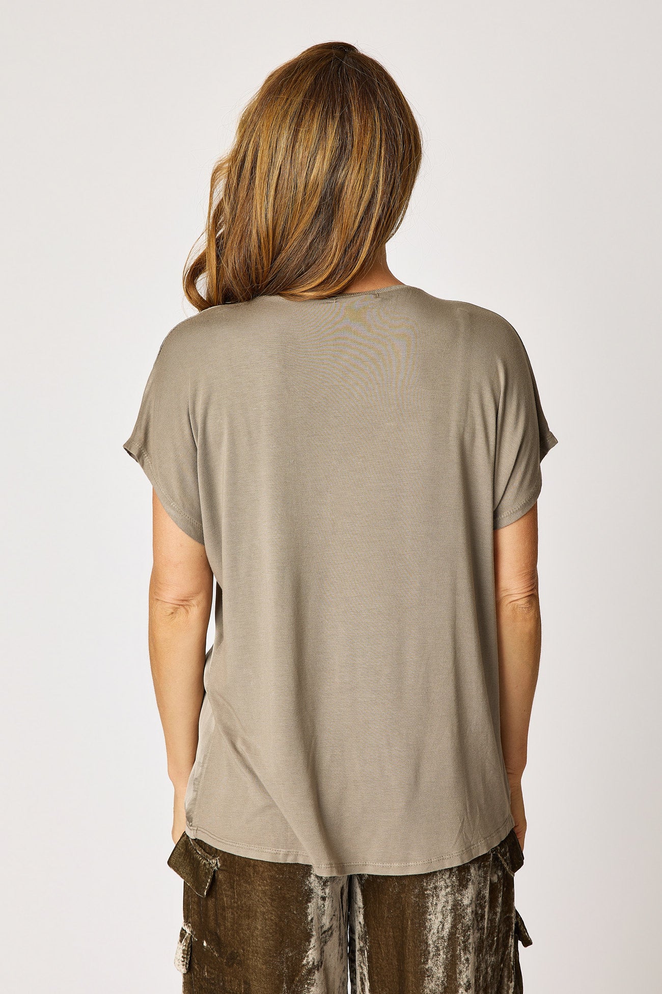Gold Trim V-Neck Tee