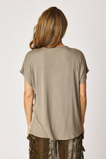 Gold Trim V-Neck Tee