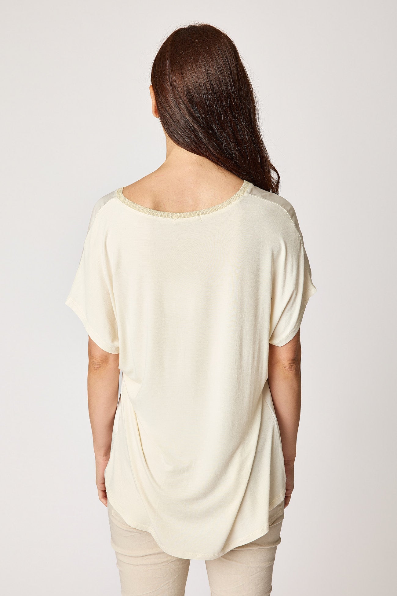 Gold Trim V-Neck Tee
