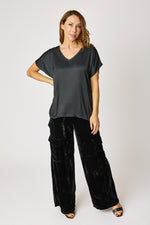 Gold Trim V-Neck Tee