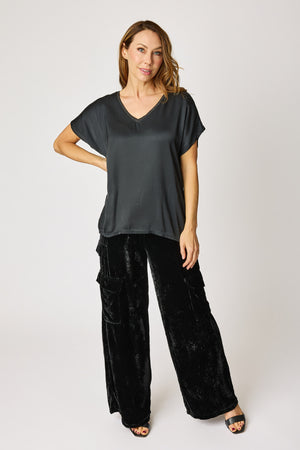 Gold Trim V-Neck Tee