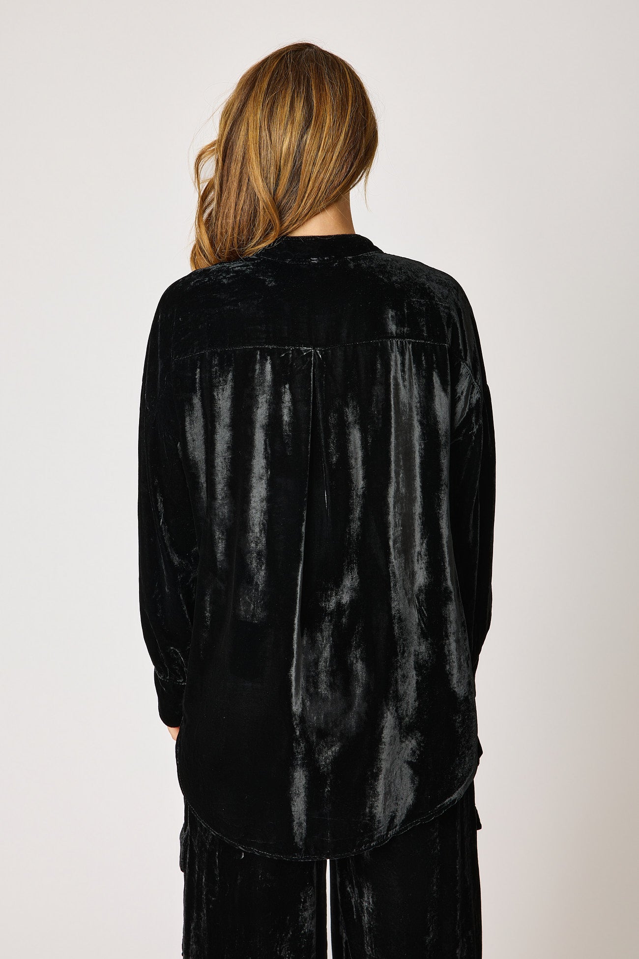 Velvet Button Up Blouse