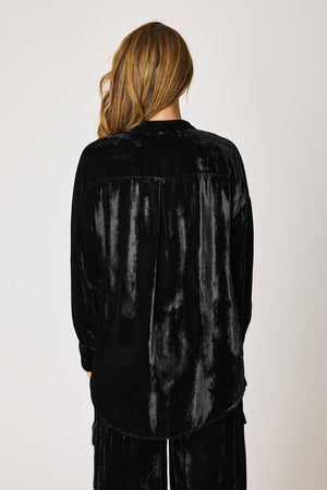 Velvet Button Up Blouse