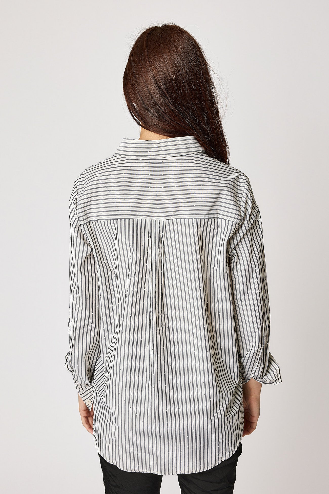 Pin Stripe Rhinestone Blouse (2 Colors)