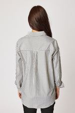 Pin Stripe Rhinestone Blouse (2 Colors)