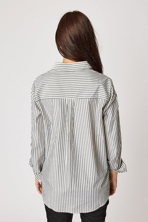 Pin Stripe Rhinestone Blouse (2 Colors)