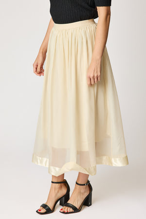 Tulle Skirt with Satin Trim (2 Colors)
