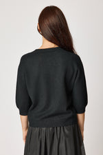 Sweater with Rhinestone Neckline and 3/4 sleeves (3 Colors)