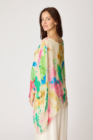 Italian Silk Paint Splatter Flowing Top