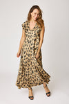 Leopard Short Sleeve Bias Cut Dress