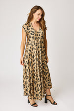 Leopard Short Sleeve Bias Cut Dress
