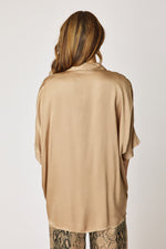 Oversized Satin Button Up Blouse