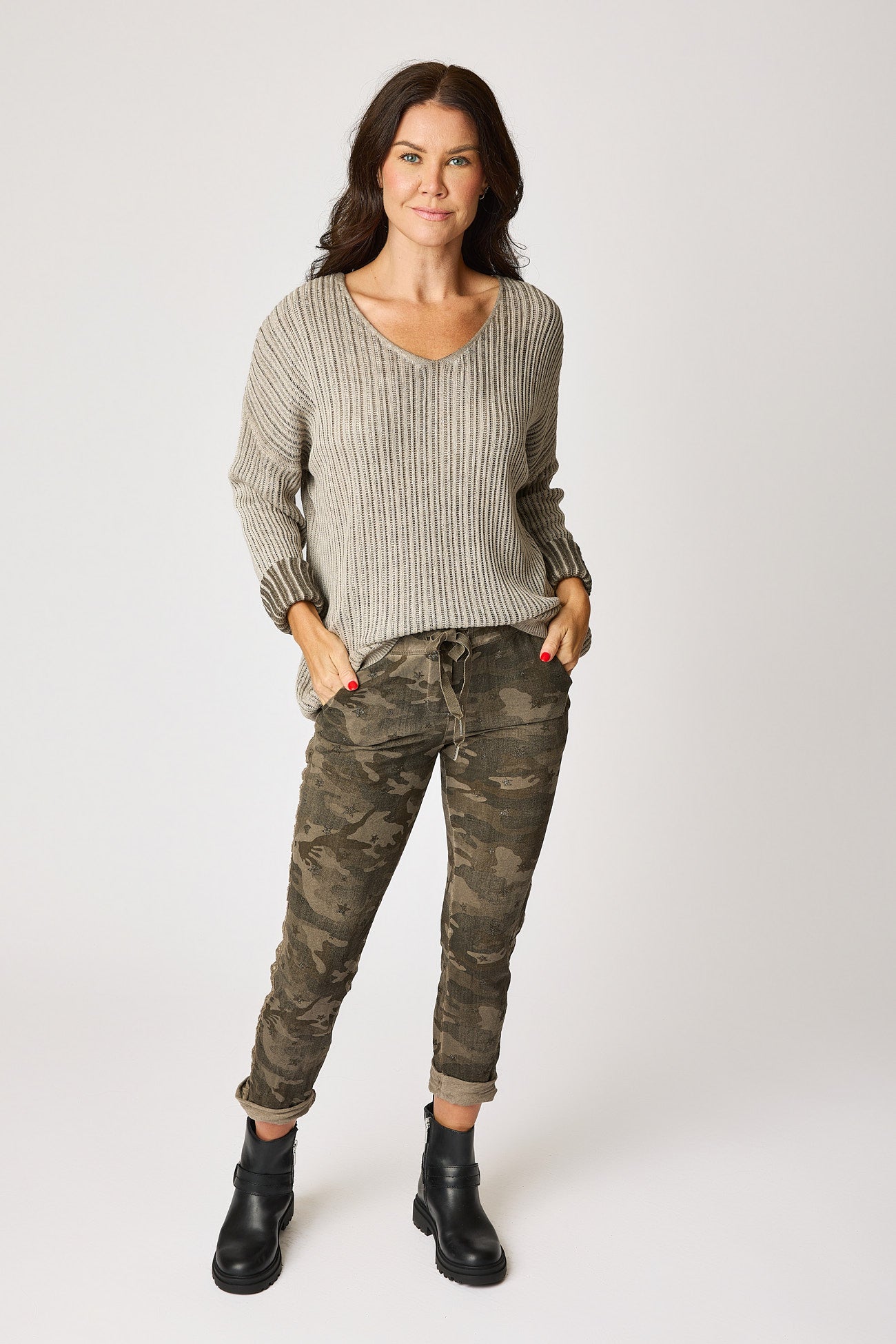 Soft Camo Pants with Mini Stars (10 Colors) - Jacqueline B Clothing