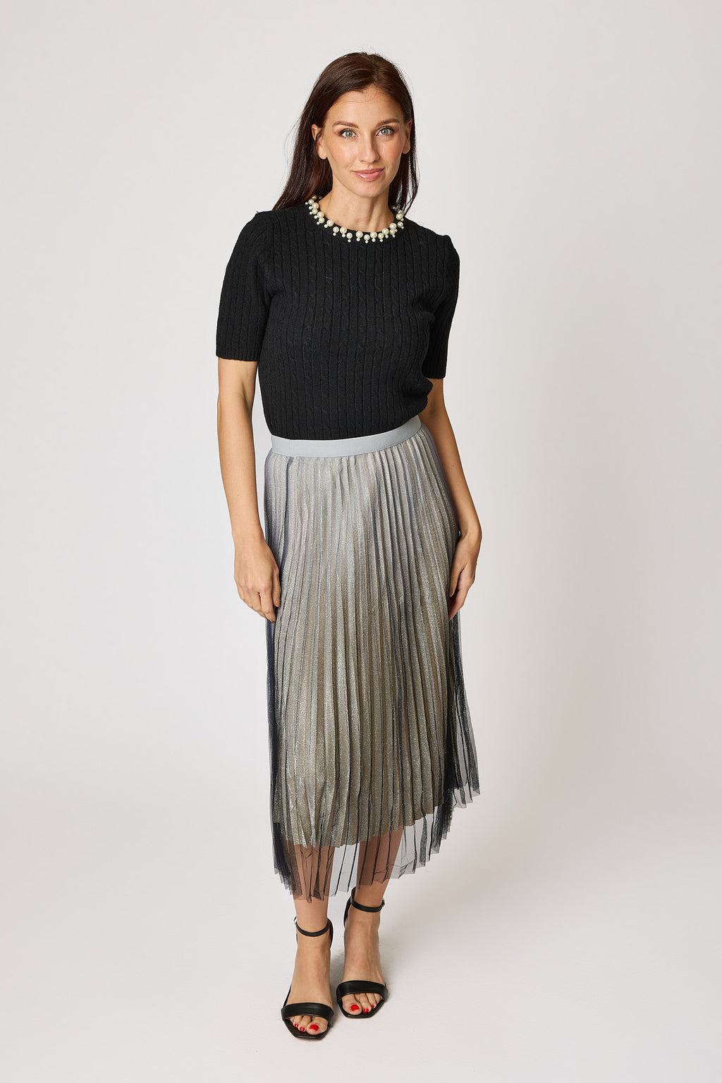Pleated Glitter Ombre Skirt (3 Colors)