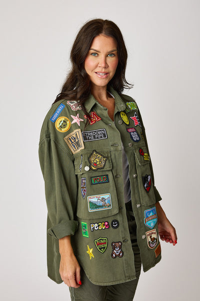 Military Patch Jacket – Jacqueline B Clothing - Main Image