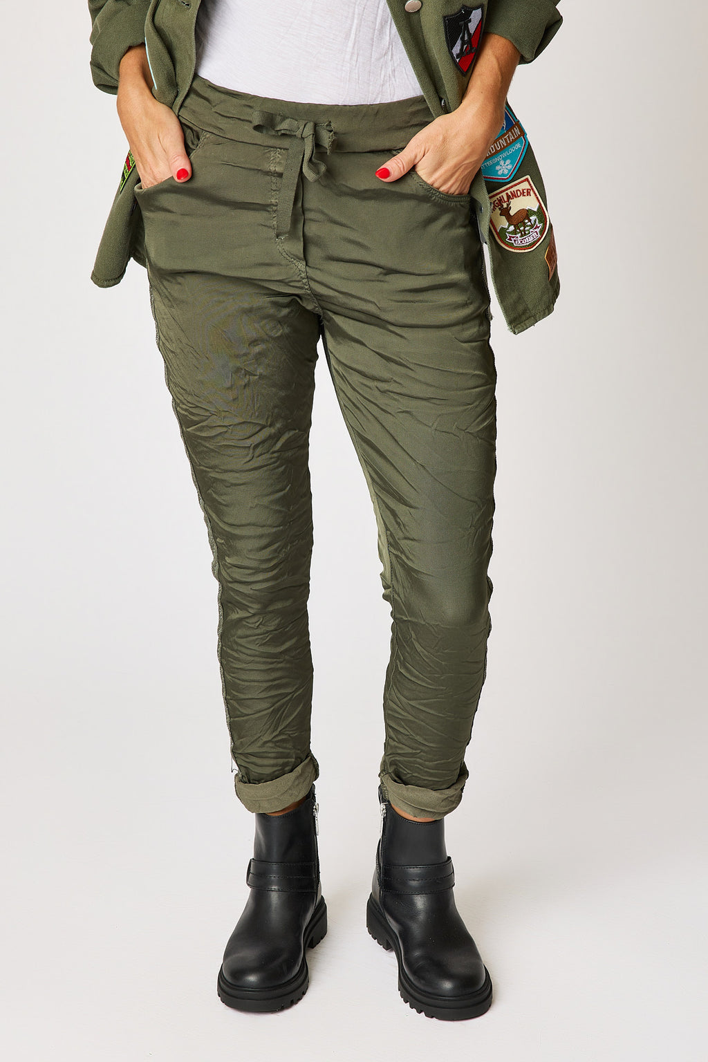 Italian Satin Polished Stretch Pant (4 Colors)