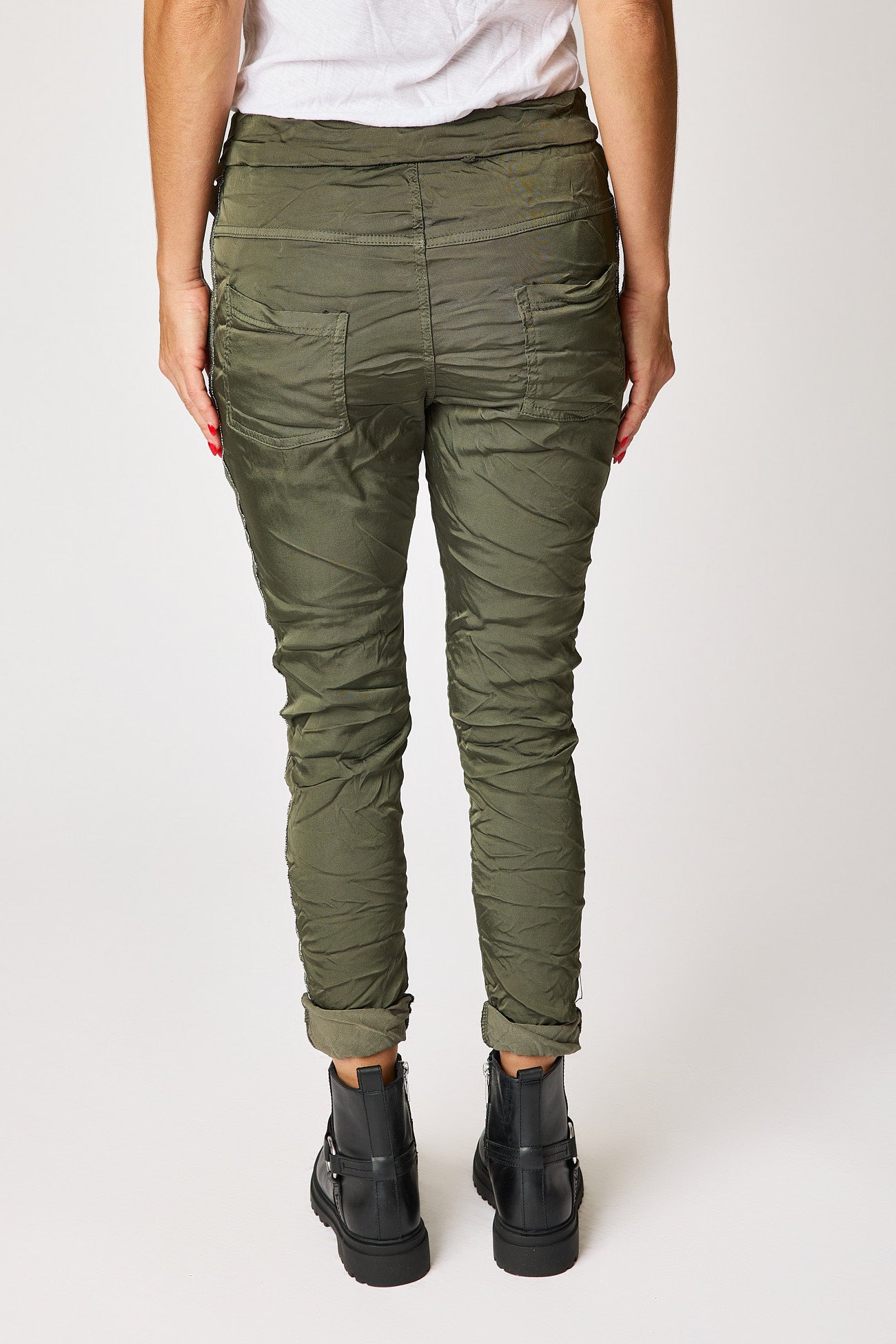 Italian Satin Polished Stretch Pant (4 Colors)