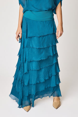 Italian Silk Layered Skirt - Jacqueline B Clothing