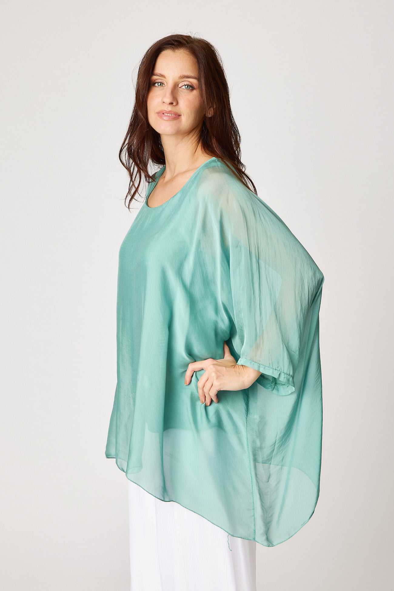 Italian Silk Soft Flowing Top - Jacqueline B Clothing