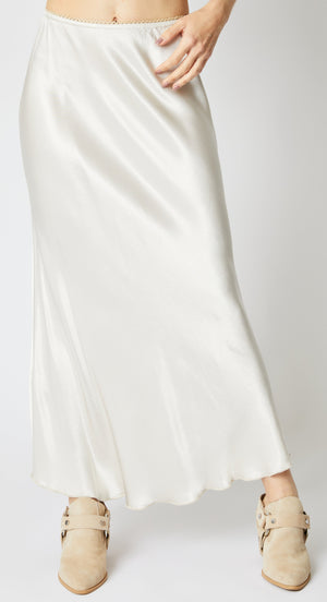 Bias Cut Satin Skirt