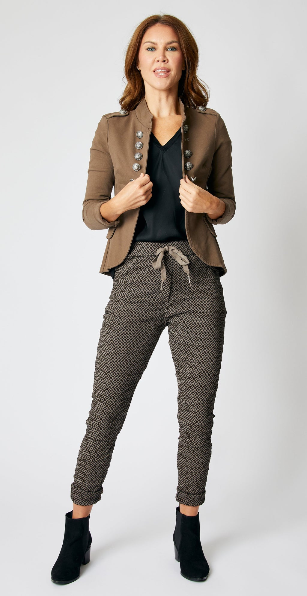 Crisscross Pattern Italian Pants
