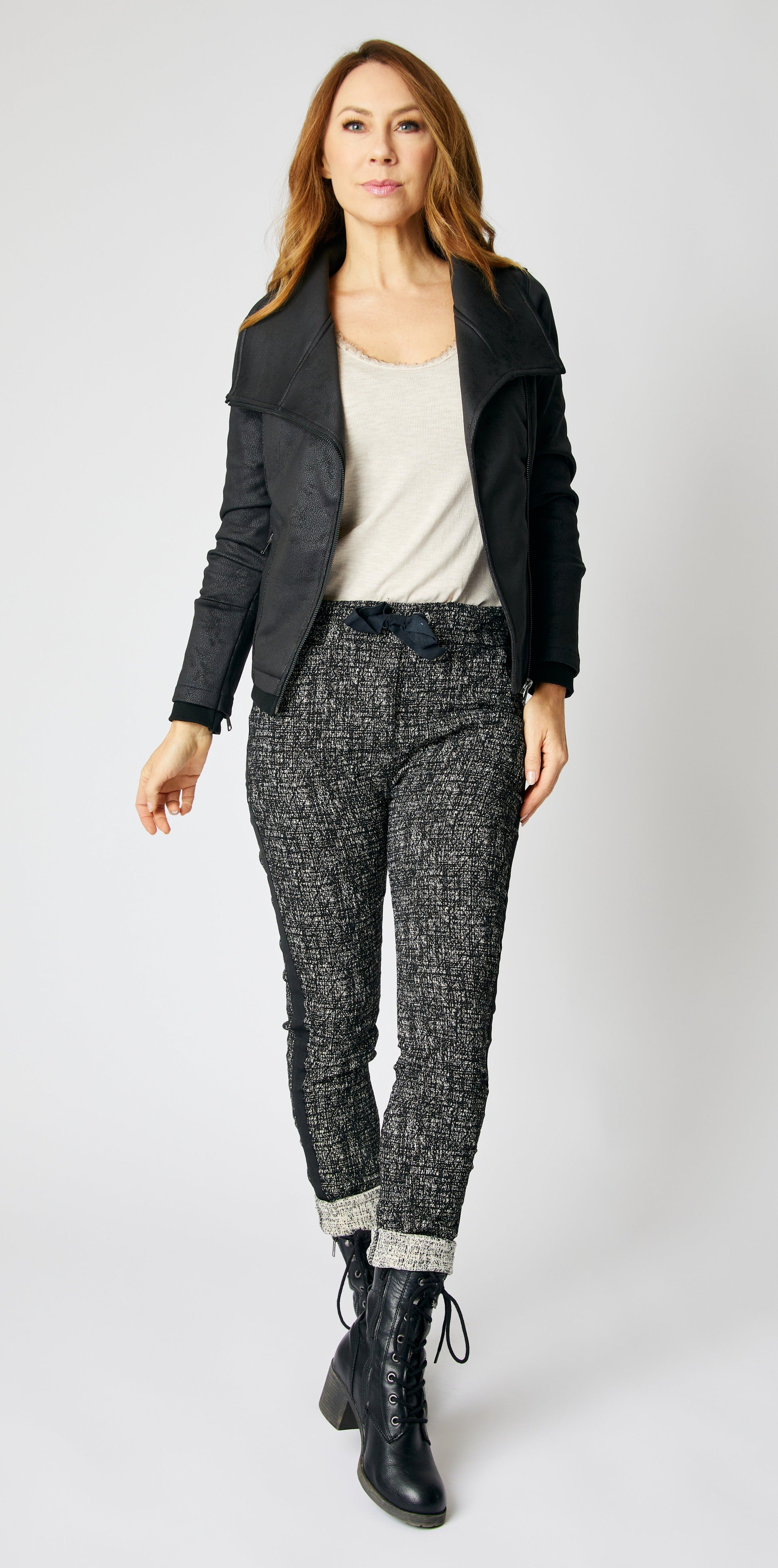 Black & Gold Weave Italian Pant