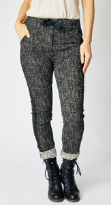 Black & Gold Weave Italian Pant