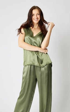 Flutter Sleeve Satin Top